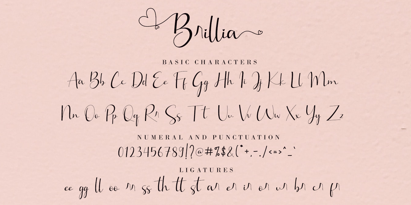 Ejemplo de fuente Brillia Calligraphy Italic